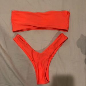Zaful Orange Bandeau Bikini Set
